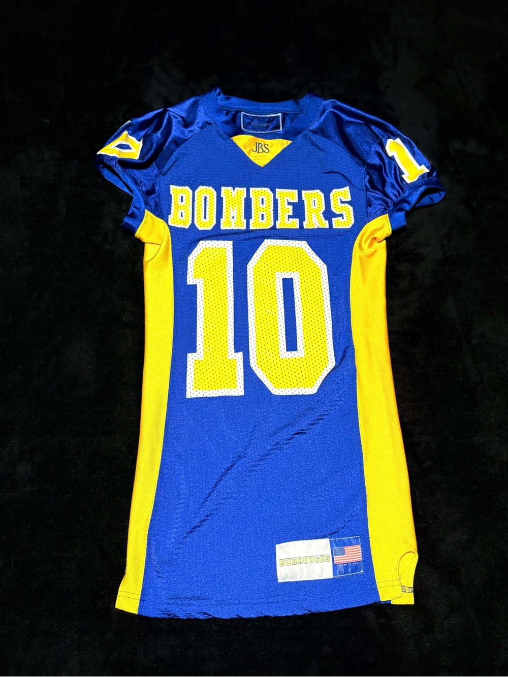 Burroughs Bombers #10 blue yellow jersey mens SM Ezekiel Elliott’s high school